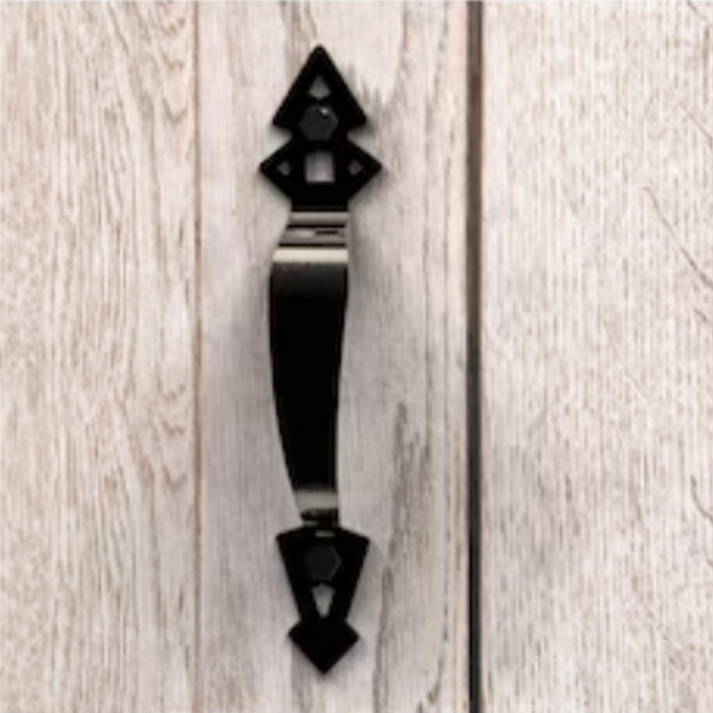 Black Gate Pull Durable Enamel Finish Fence Door Handle NEW  12 inch